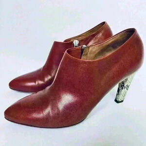 Dries Van Noten Leather Python Heel Booties